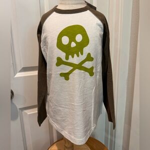 New Mini Boden Skull Long Sleeve Shirt 6-7Y